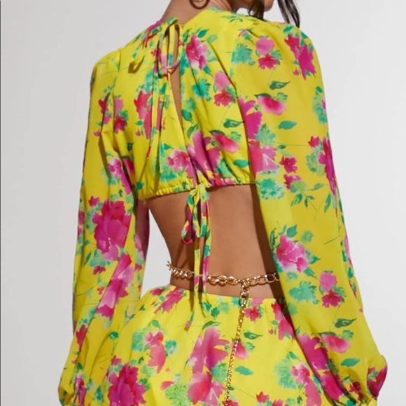 Boho floral dress with chain - Picture 5 of 7